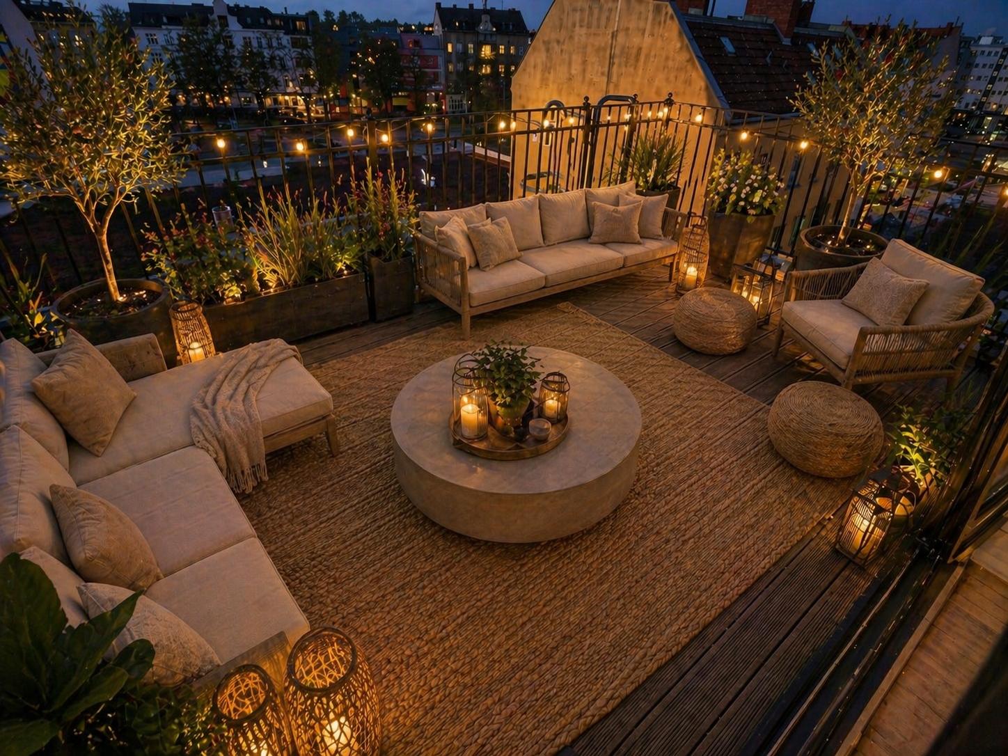 Shanti Space rooftop terrace in Berlin Wedding at first light